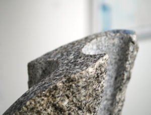 David CP Harrison 'Scollop', Cornish granite on locally grown ash plinth, £950