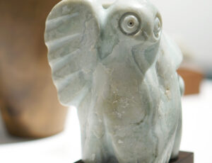 Baz Mehew 'Owl with Young', soapstone, £295