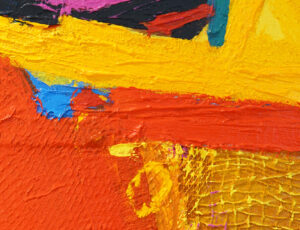 Anthony Frost 'Canned Heat' (detail), acrylic & pumice on netting, hessian scrim & canvas, 60 x 30cm, £4,000