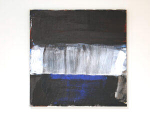 Clive Blackmore 'Blue Black and White Painting', acrylic on canvas, £1,200, 61 x 61 cm