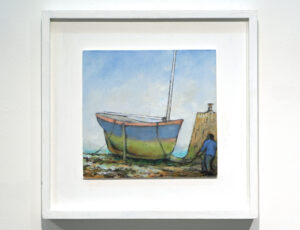Michael Praed 'A Boat Called 'Moon'', oil & conte, 29 x 41cm, £850