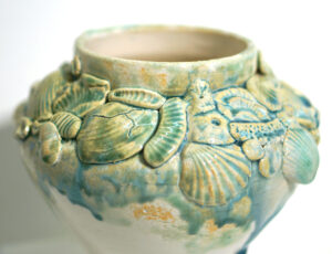 Mary Kaun English 'Between the Tides - vessel', glazed stoneware ceramic,  15 x 17 x 17cm, £145