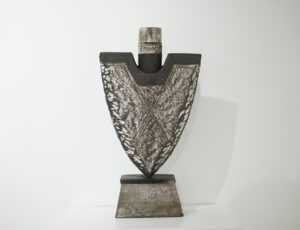 Paula Downing 'Lidded 'Diwalla' (Shield)', ceramic, 33 x 18 x 9cm, £1,200