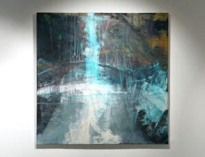 Jill Eisele 'Belerion Zawn', oil on canvas, 102 x 102cm, SOLD 