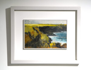 Jill Eisele 'Godrevy Cliffs', oil on board, 36 x 44cm, SOLD