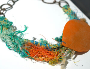 Sarah Drew 'Not Food necklace: ghostnet, found plastic, copper', £220