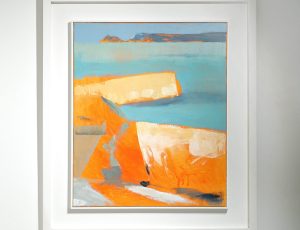 Sally Peterson 'Orange Quay', oil on canvas, 79 x 70cm, £995