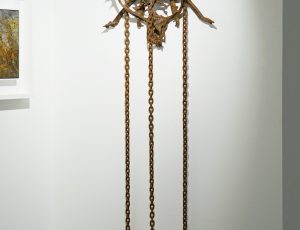 Seamus Moran 'Untempted by Heaven', resin, iron & chains, approx. 120 x 40cm, £2,500