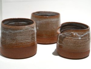 Sacha Lewis 'Libation', earthenware, each measure 8.5 x 8.5 x 7cm, sold together, £110