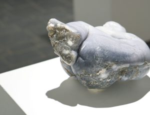 Linda Crane 'Primitive Woman', blue alabaster stone, 20 x 23cm, £2,000