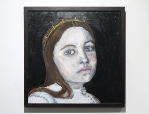 Renee Spierdijk 'Immigrant Girl (Ellis Island)', mixed media, approx. 40 x 40cm, SOLD