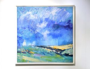 Sophie Fraser 'Towards Ding Dong', oil, oil pastel & graphite on canvas, 85 x 85cm, £900