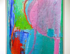 Ashley Hanson 'Porthleven 62 (Red Crane)', oil on canvas, 125 x 89cm, £2,800