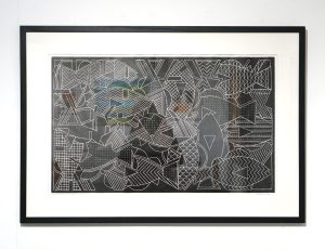 Duff Pearce 'Fish Net A/P, 2014', linear relief cut, 68 x 99cm, £575