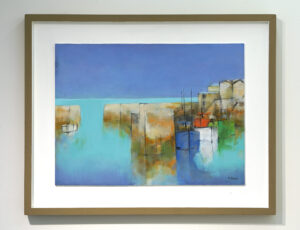 Michael Praed 'Harbour Shapes, Green Sea', oil, SOLD