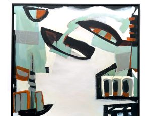 Karen McEndoo ‘Falmouth Harbour’ Acrylic & oil on canvas, 102 x 102cm, SOLD