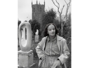 Barbara Hepworth in the garden of her St Ives home, Cornwall, 1958. © Brian Seed