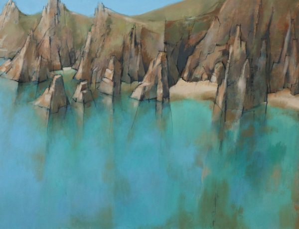 18.	 Michael Praed ‘Penwith Cliff Line’, oil, 92 x 140cm (incl. frame), £7,000