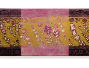 Stephanie Sandercock ‘Wishes on the Wind’ - Threads loosen, light pours in and a thousand small hopes take to the wind. Mixed media with 24ct Gold, 100 x 200cm, £16,000 Stephanie Sandercock ‘Wishes on the Wind’ - Threads loosen, light pours in and a thousand small hopes take to the wind. Mixed media with 24ct Gold, 100 x 200cm, £16,000