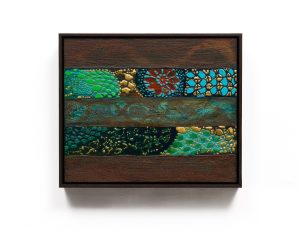 Stephanie Sandercock ‘Mending the Stillness’, Mixed media with 24ct Gold, 27.5 x 32.5cm, £780 Stephanie Sandercock ‘Mending the Stillness’, Mixed media with 24ct Gold, 27.5 x 32.5cm, £780