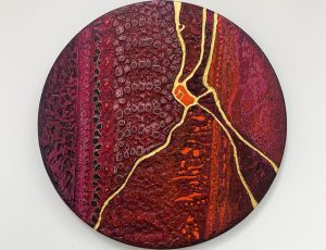 Stephanie Sandercock ‘Golden Gratitude’ - Sacred Offerings - Small fragments, like ribbons from the wishing tree, each carrying a glimmer of gold where cracks have been mended. These circles hold moments in time - offerings of love, memory and hope. Bonded together in quiet devotion. Mixed media with 24ct Gold, 30 x 30cm, £680 Stephanie Sandercock ‘Golden Gratitude’ - Sacred Offerings - Small fragments, like ribbons from the wishing tree, each carrying a glimmer of gold where cracks have been mended. These circles hold moments in time - offerings of love, memory and hope. Bonded together in quiet devotion. Mixed media with 24ct Gold, 30 x 30cm, £680