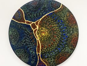 Stephanie Sandercock ‘Gilded Twilight’, Mixed media with 24ct Gold, 30 x 30cm, SOLD Stephanie Sandercock ‘Gilded Twilight’, Mixed media with 24ct Gold, 30 x 30cm, SOLD