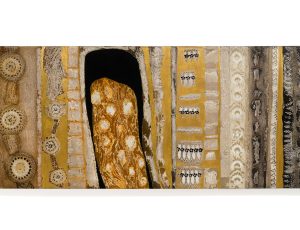 Stephanie Sandercock ‘Casting Light, Catching Prayers’ - Illuminating gentle whispers and embracing that which could not be held. Mixed media with 24ct Gold, 81 x 183cm, £12,000 Stephanie Sandercock ‘Casting Light, Catching Prayers’ - Illuminating gentle whispers and embracing that which could not be held. Mixed media with 24ct Gold, 81 x 183cm, £12,000