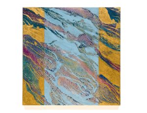 Stephanie Sandercock ‘Stillness Between Wishes’ - Breath held, wishes waiting in a quiet moment between what is offered and what is yet to come. Mixed media with 24ct Gold, 90 x 90cm, £6,400 Stephanie Sandercock ‘Stillness Between Wishes’ - Breath held, wishes waiting in a quiet moment between what is offered and what is yet to come. Mixed media with 24ct Gold, 90 x 90cm, £6,400