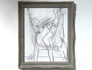 Lydia Corbett (née Sylvette David) ‘Riding the Goat’, (2022), Charcoal on board, 49 x 40cm, £2,000 Lydia Corbett (née Sylvette David) ‘Riding the Goat’, (2022), Charcoal on board, 49 x 40cm, £2,000