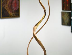 Julie Moselen 'Whispers in the Wood', Bronze and 23.5ct Gold, 30 x 30 x 100cm, SOLD Julie Moselen 'Whispers in the Wood', Bronze and 23.5ct Gold, 30 x 30 x 100cm, SOLD