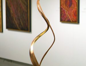 Julie Moselen 'Whispers in the Wood', Bronze and 23.5ct Gold, 30 x 30 x 100cm, SOLD Julie Moselen 'Whispers in the Wood', Bronze and 23.5ct Gold, 30 x 30 x 100cm, SOLD