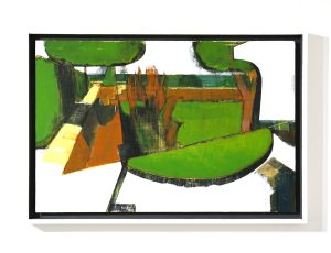 Bruce Timson ‘Castel Gandolfo I’, (2024), Acrylic, Ink and Chinagraph on Plywood, 40 x 60cm, £700