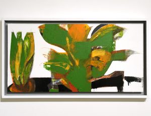 Bruce Timson ‘House Plants I’, (2021), Acrylic and mixed media on Plywood, 36 x 66cm, £600