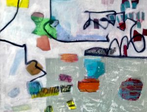 Suzanne Bethell 'Taking A Line For A Walk', Mixed media on board, 90 x 70cm, £1,100