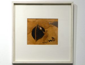 Andrew Lanyon ‘Tarring the Boat II’, (2025), Oil and pencil, 12 x 14cm, £1,500