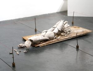 Derek Guthrie 'Civilian Casualty', Plaster, wire and wood, 12 x 56 x 21cm, £450