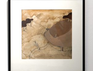 Andrew Lanyon ‘The Mower and the Shepherdess’, (2025), Oil and pencil, 23 x 23cm, £2,500