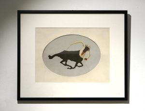 Andrew Lanyon ‘A Composite Portrait with Sir Francis Galton's Head and A Horse
For Eadweard Muybridge's Body - Both Men Being Exponents of Different Sorts of Specialised Photography: The One Composite, The Other Sequential’, Oil, 14 x 20cm, £1,200