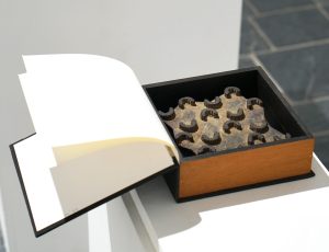 Andrew Lanyon ‘Hollow Book - 'Words'’, (1997), Card, paper, material and wood, 18 x 18cm, £750