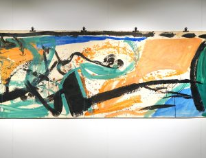 Peter Lanyon 'Orange and Green', (1962), Gouache on paper, 112 x 328cm, £150,000. © Estate of Peter Lanyon