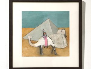 Andrew Lanyon ‘Sphinx’, (2025), Oil and pencil, 23.5 x 24.5cm, £500