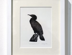 Sally Cole ‘Cormorant II’, (2021), Wood, engraving, 15 x 12cm, £75