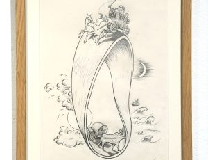 Chris James ‘A Twist in the Tale’, (2023), Pencil, 30.5 x 21.5cm, £1,500