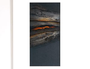 Jenny Woodhouse ‘Winter Coast’, Mixed media with oil, 33 x 52cm, SOLD 
