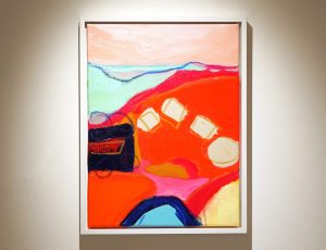 Kimmy Hussey ‘Harbour’, Acrylic and oil pastel on canvas, 30 x 40cm, SOLD