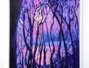 Sophie Fraser ‘Moon Over the Sea, Through the Trees to Carbis Bay’, Oil on canvas, 127 x 107cm, £3,500