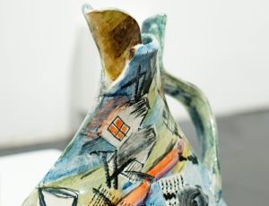 Paul Jackson ‘Twisted Jug 'Harbour’’, Earthenware, 30 x 21cm, £650