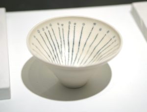 Sarah Cooling ‘Porcelain Splayed Bowl 33 Lines Symbiosis’, Porcelain, glaze oxides and graphite, 7 x 10.5cm, £180