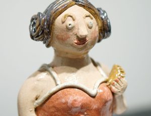 Heather Hunt ‘Patsy with a Pasty’, Ceramic Stoneware, 20 x 15 x 15cm, SOLD