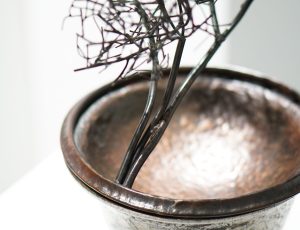 Hester Dennett 'Swaling Gorse', Copperwork with gorse smoked raku fired stoneware, 52 x 20 x 20cm, £1,800